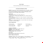 Sample Software Engineering Internship Resume example document template