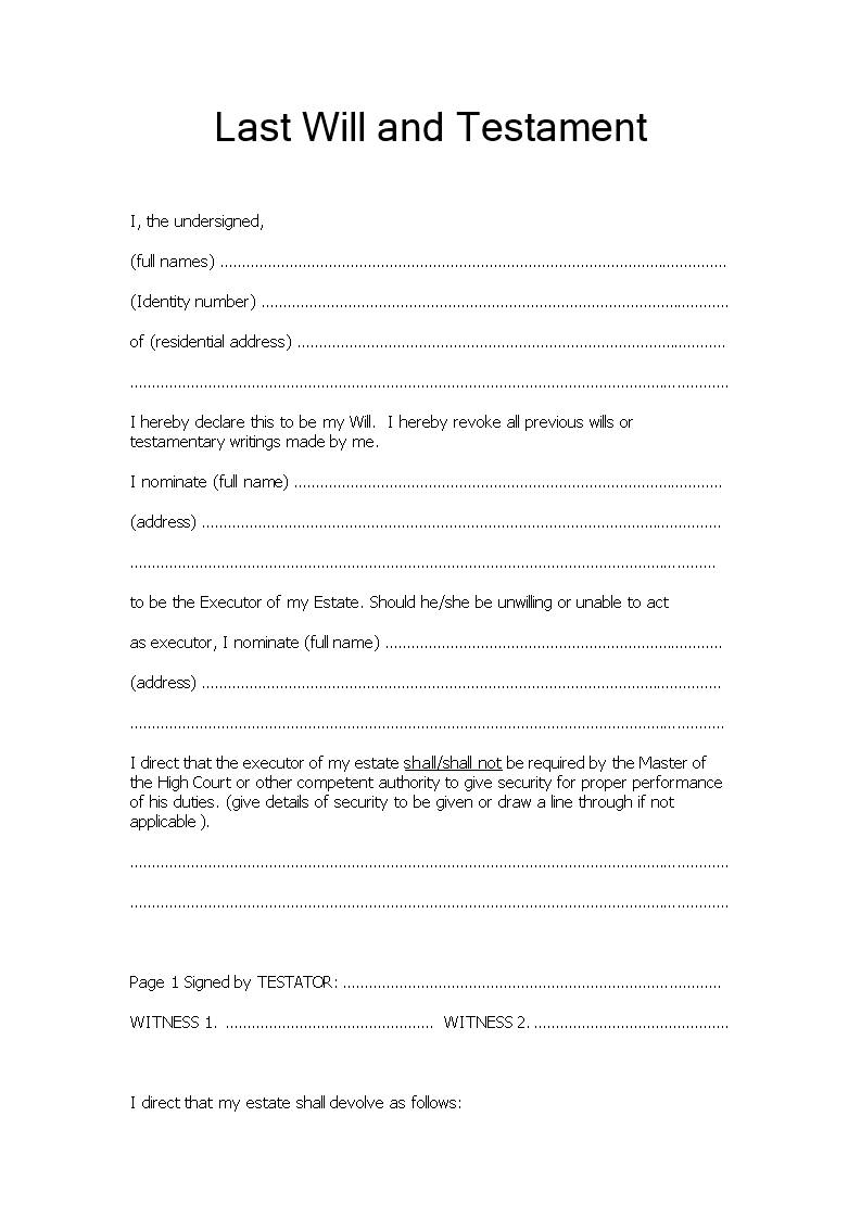 Create Your Estate Plan with Our Last Will and Testament Template Create Your Estate Plan with Our Last Will and Testament Template