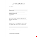 Create Your Estate Plan with Our Last Will and Testament Template - Witness Required example document template