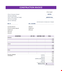 Construction Invoice Excel