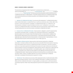 Confidentiality Agreement Template | Protect Party Information example document template