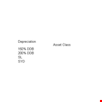 Effective Fixed Asset Depreciation Method | Asset Class Management example document template