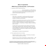 Patient Security Policy: Incident, HIPAA, and Breach Prevention example document template