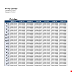 Sample Weekly example document template 