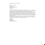 Sample Recommendation Letter From Boss example document template