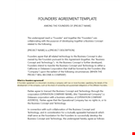 Founders Agreement Template example document template