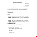 High School Academic Resume Template example document template