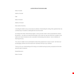 Landlord Rental Termination Letter Template example document template