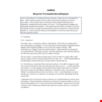 Response to Employee Complaint: Understanding Smith's Concerns and Providing Sample Employee Release example document template 