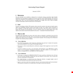 Internship Project example document template