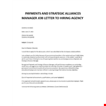 Strategic Alliances Manager cover letter example document template