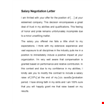 Salary Negotiation Letter - How to Negotiate Based on Your Position and Abilities to Secure a Raise example document template