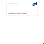 College Dorm Room Checklist: Small Supplies, Extra Allowed - Baird example document template