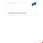 College Dorm Room Checklist: Small Supplies, Extra Allowed - Baird example document template 