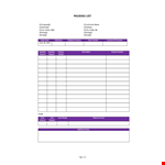 Packing list template example document template