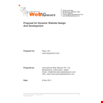 Website Development And Design Proposal example document template