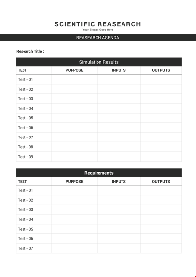 Research Agenda Planner Template – Streamline and Enhance Your Scientific Research Journey