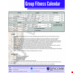 Example Of Fitness Calendar example document template