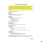 Sales Training Example example document template