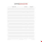 Create a Secure Password List with Our Online Passwords Template example document template