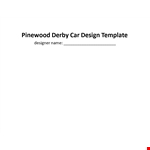 Pinewood Derby Templates and Design | Designer for Pinewood Derby example document template
