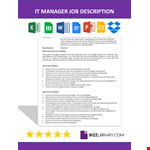 IT Manager Job Description example document template