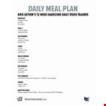 Daily Meal Plan Printable - Create a Nutritious and Delicious Menu example document template