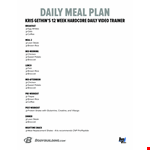 Daily Meal Plan Printable - Create a Nutritious and Delicious Menu example document template 