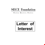 Project Grant Letter of Interest for Foundations example document template 