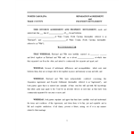 Divorce Agreement & Property Settlement | Parties & Terms example document template