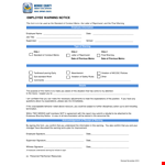 Standard Employee Warning Notice example document template