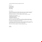 Unsolicited Medical Assistant Application Letter example document template