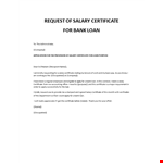 Salary Certificate Request example document template