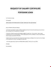 Salary Certificate Request