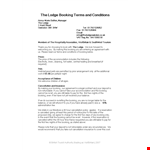 Professional Booking & Accommodation Terms and Conditions Template - Please Review example document template