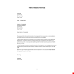 Resignation Letter example document template