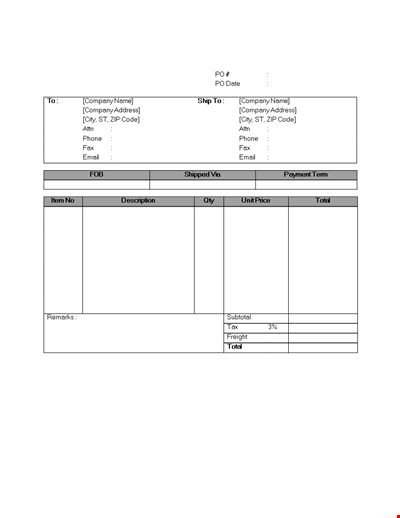 Create a Company Purchase Order | Easy PO Template