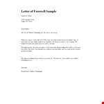 Farewell Letter Sample Template example document template