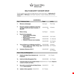 Safety Advisory Group Agenda example document template