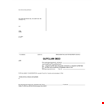 Quit Claim Deed Template for US State example document template