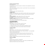 It Specialist example document template