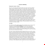 Classical Conditioning Example example document template