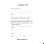 Create a Legal Living Will Declaration | Download Template example document template