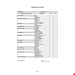 Review Of Systems example document template