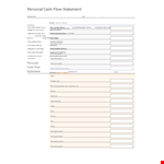 Personal Cash Flow Statement Format example document template