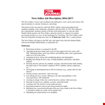 News Editor Job Description example document template