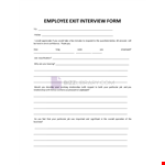 Employee Exit Interview Form example document template