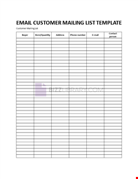 Email Customer Mailing List