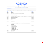 Meeting Agenda Template for Effective Meeting Planning example document template