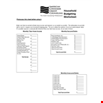 Household Budget Template Printable example document template